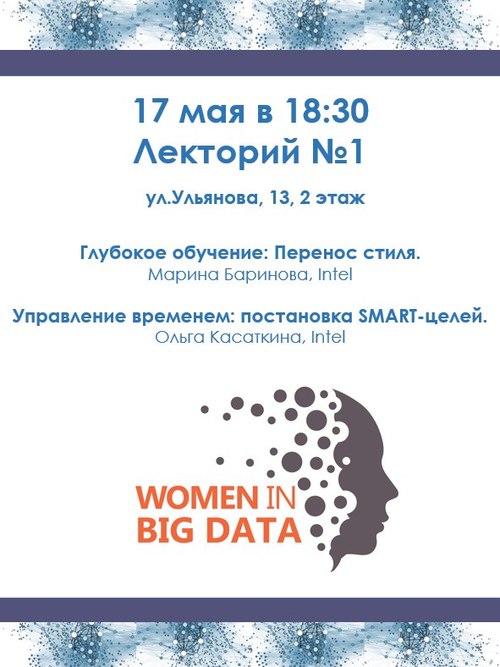 Women in Big Data: Глубокое обучение (Перенос стиля) | Управление временем